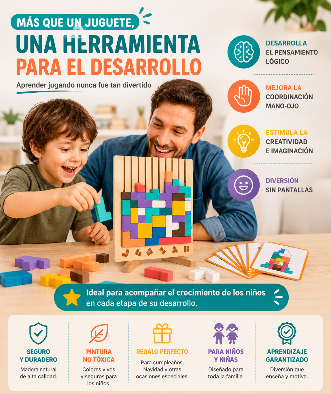 Rompecabezas Montessori de Lógica y Creatividad
