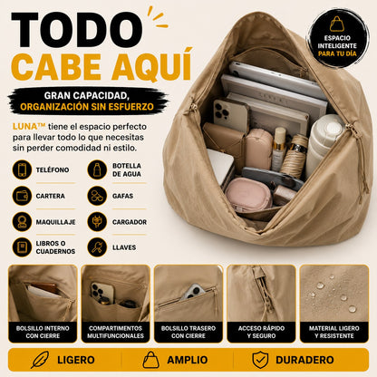 LUNA™ Sistema de Confort Diario - El bolso que te acompaña durante todo el día sin sentirse pesado.