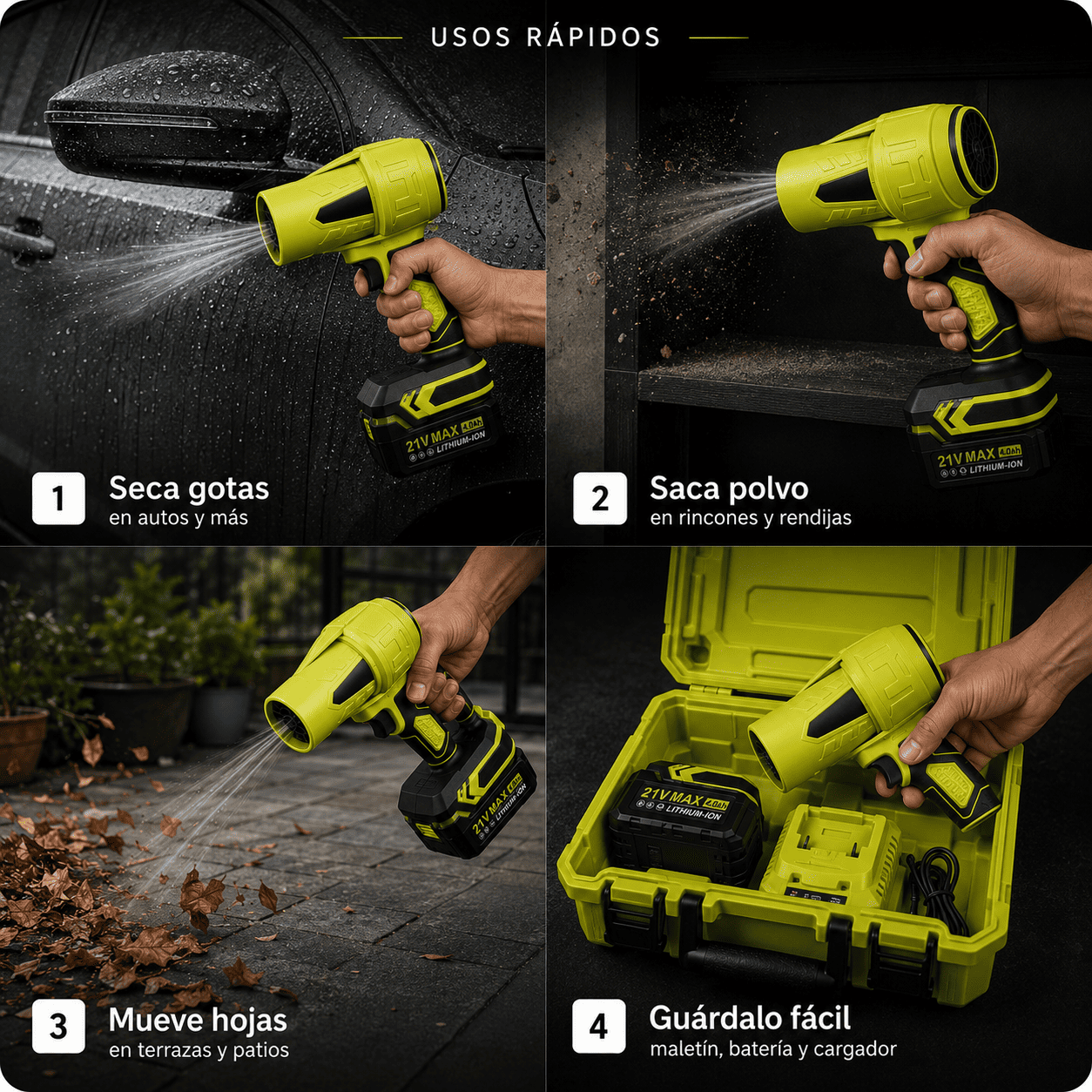 TurboAire Pro™ – Sistema Inalámbrico de Limpieza y Secado Multiuso