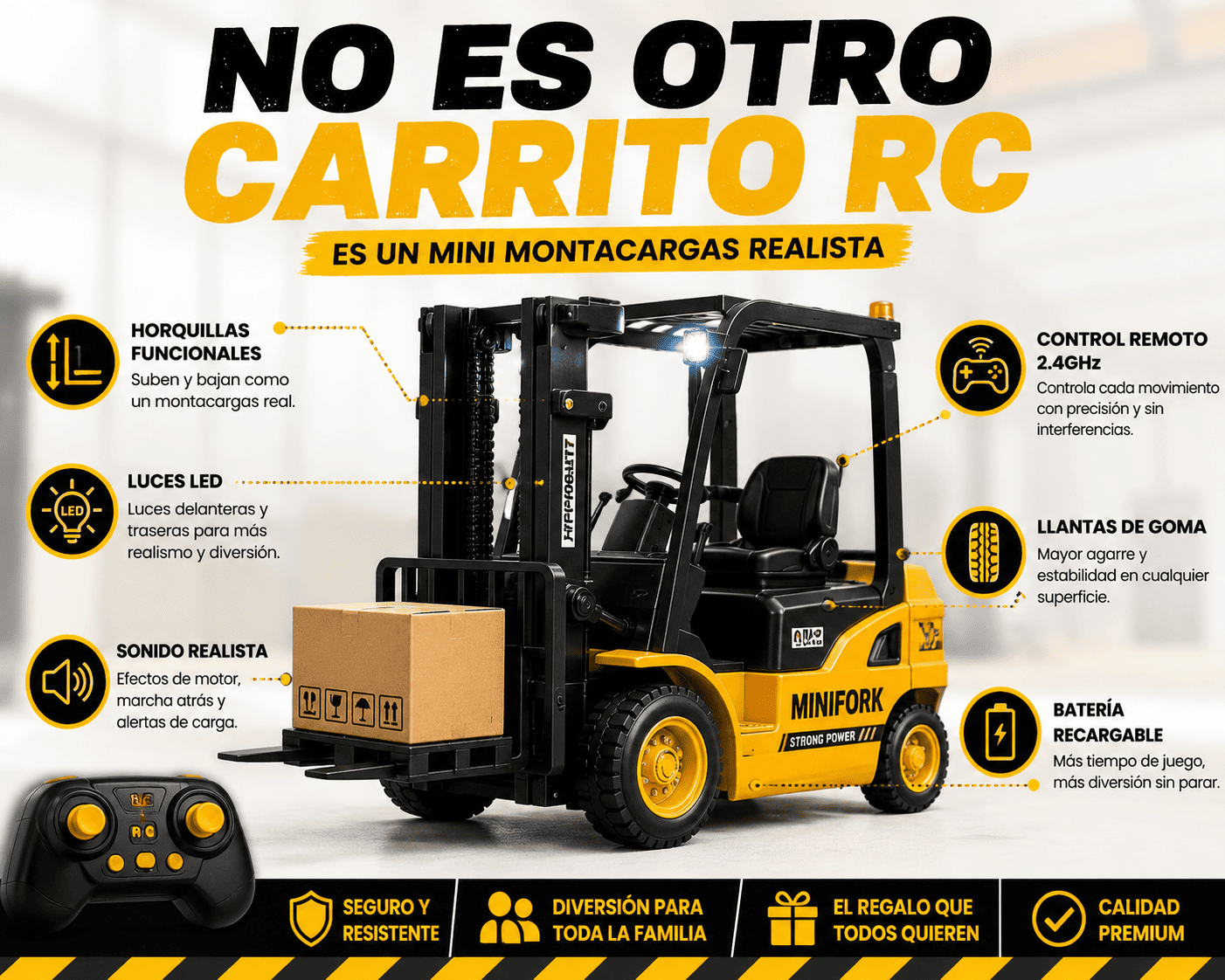 MiniFork™ – El Montacargas RC que Convierte Cualquier Mesa en una Zona de Juego Real