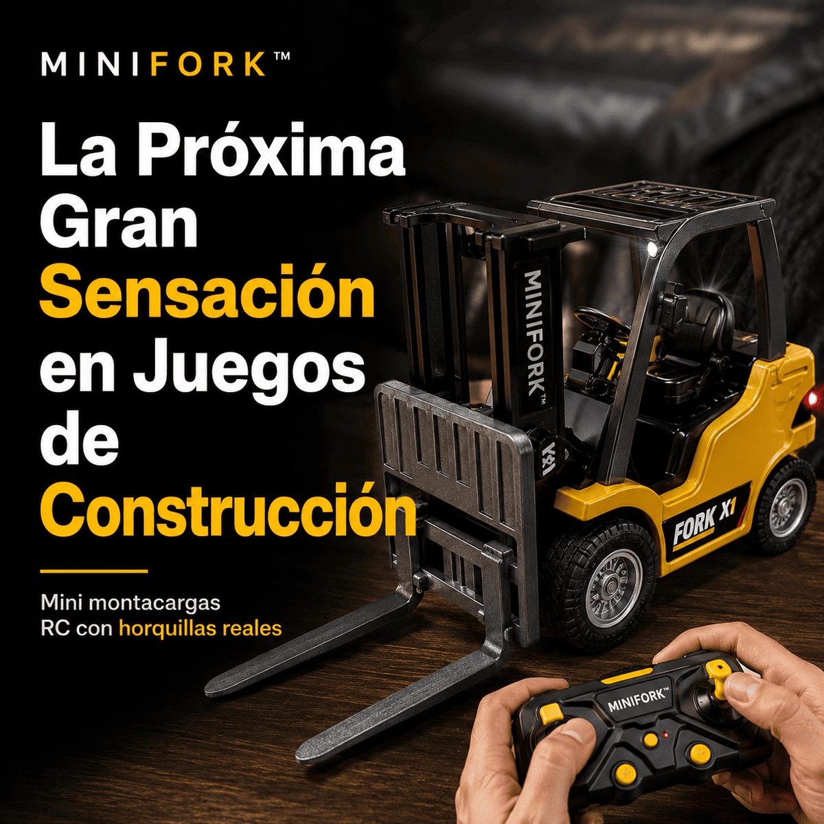MiniFork™ – El Montacargas RC que Convierte Cualquier Mesa en una Zona de Juego Real
