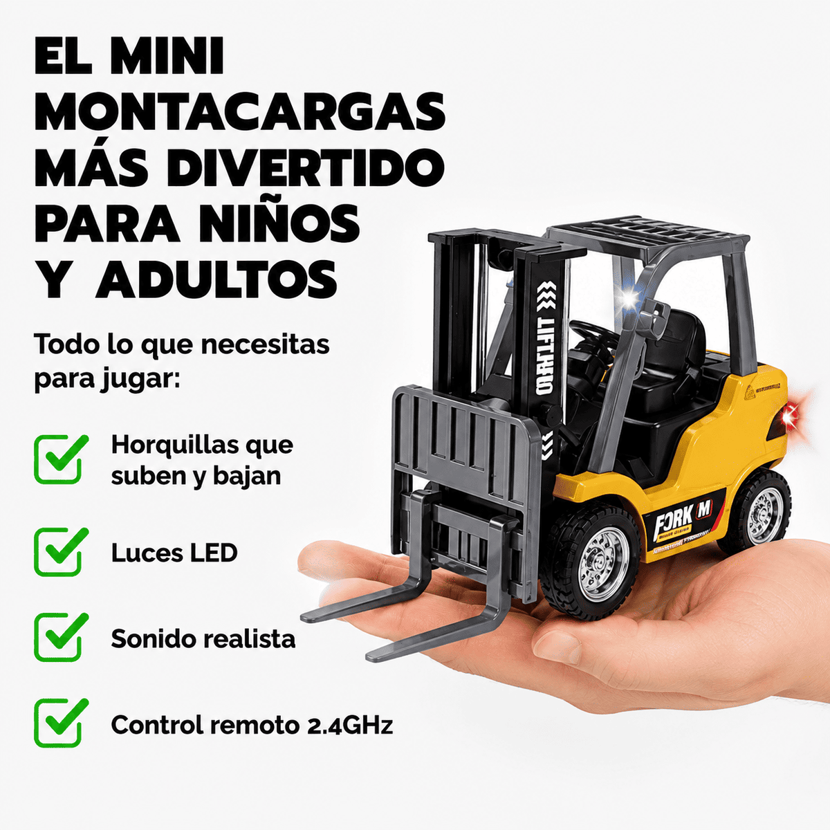 MiniFork™ – El Montacargas RC que Convierte Cualquier Mesa en una Zona de Juego Real
