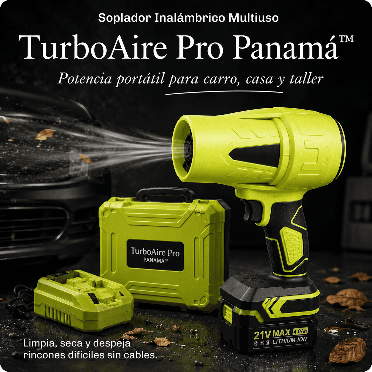 TurboAire Pro™ – Sistema Inalámbrico de Limpieza y Secado Multiuso