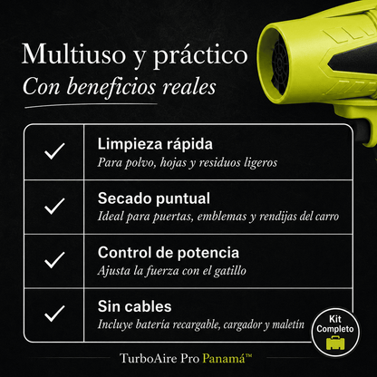 TurboAire Pro™ – Sistema Inalámbrico de Limpieza y Secado Multiuso