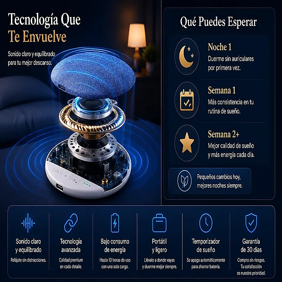 DreamSound™ Escucha Lo Que Te Relaja Sin Auriculares Ni Interrupciones