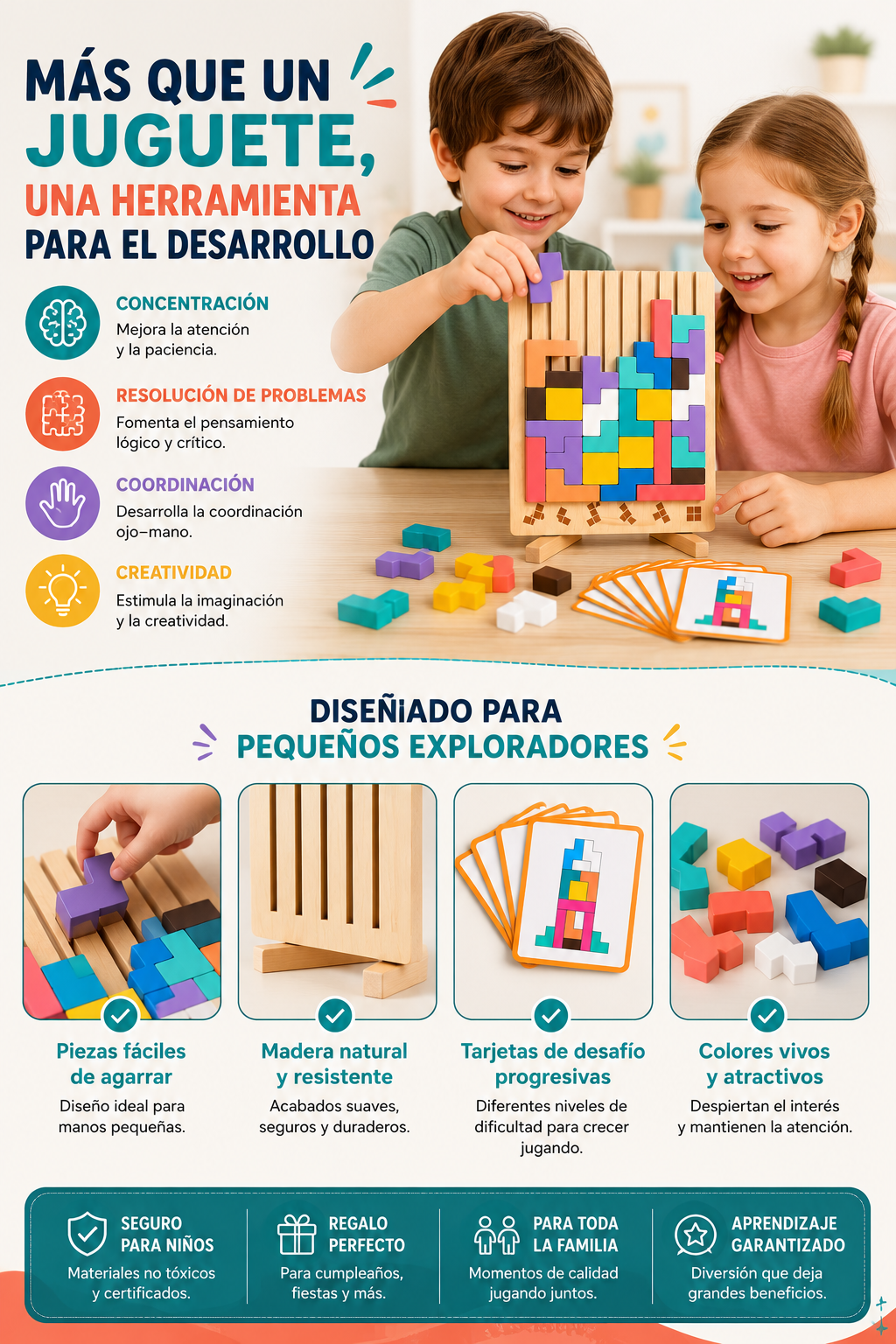 Rompecabezas Montessori de Lógica y Creatividad