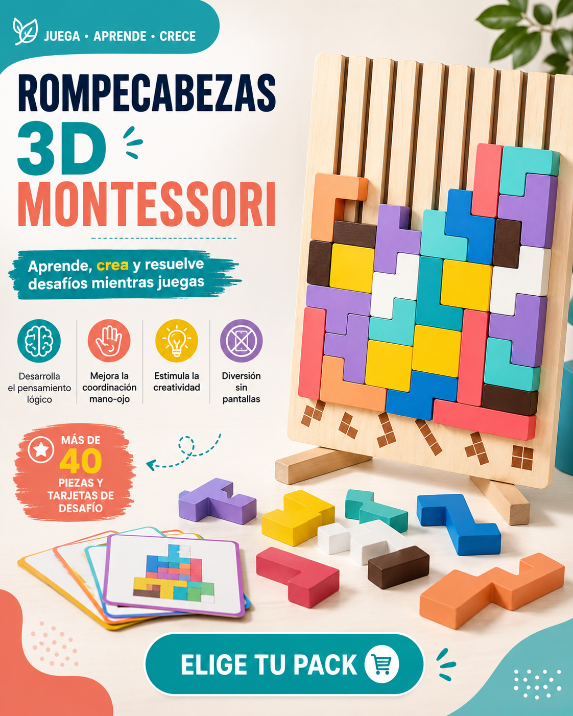 Rompecabezas Montessori de Lógica y Creatividad